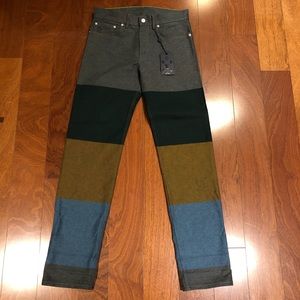 LOUIS VUITTON RAYURE FON COLOR-BLOCK DENIM JEANS